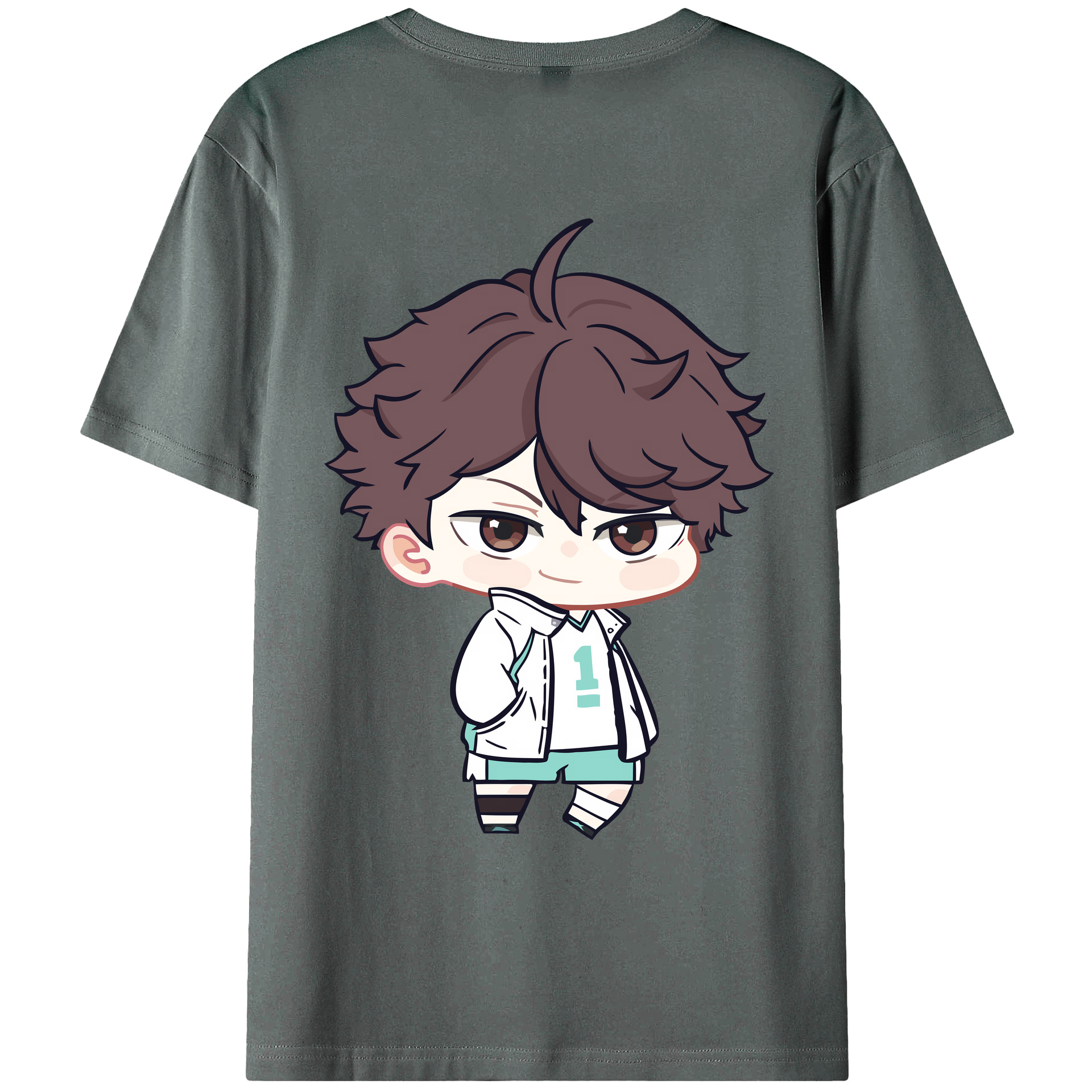 （画像用） ハイキュー!! Haikyu!! 綿100％ メンズ半袖Tシャツ（バックプリント） 通気性